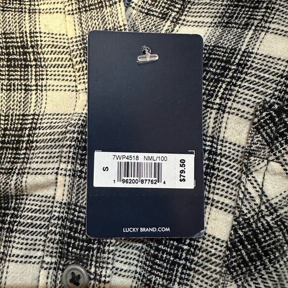 Lucky Brand Plaid Flannel Raw Hem Button Down Shirt NEW - Picture 3 of 6
